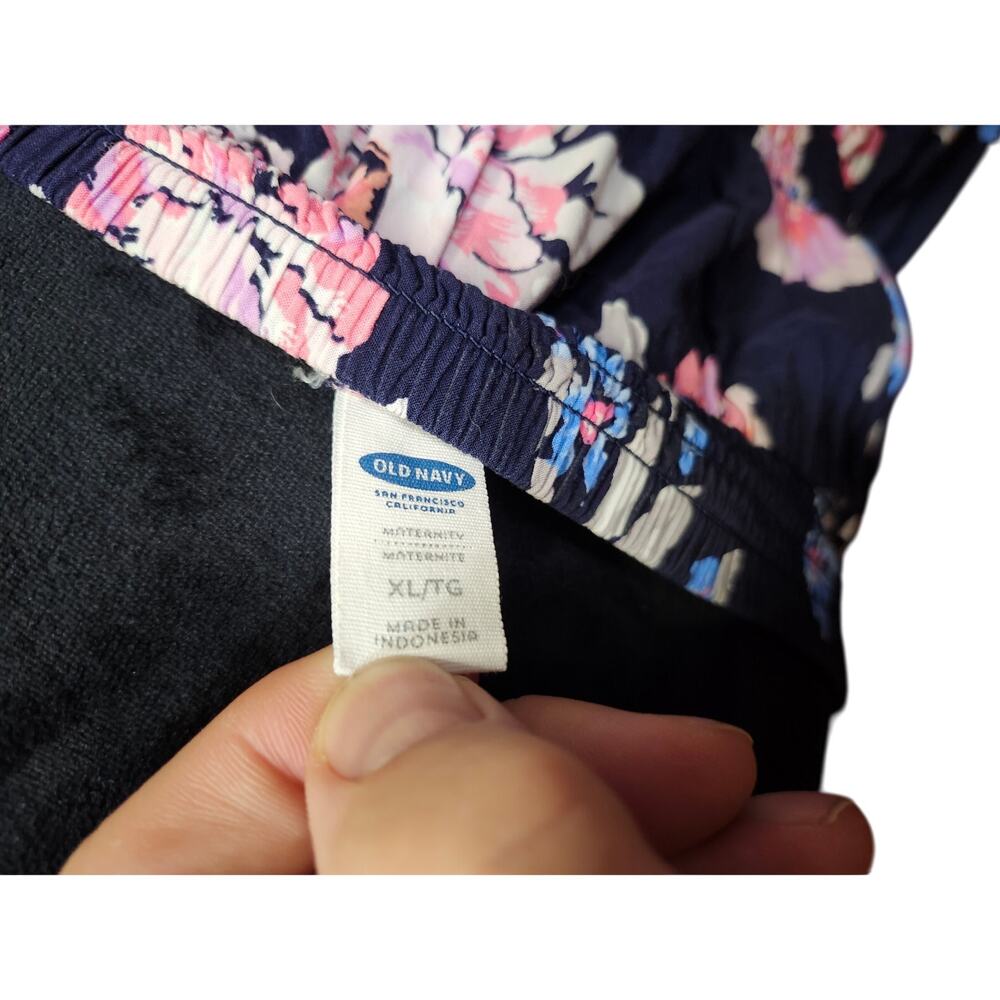 Old Navy Maternity Tube Maxi Dress Size XL Floral Smocked Boho Cottage Tropical - Picture 7 of 9
